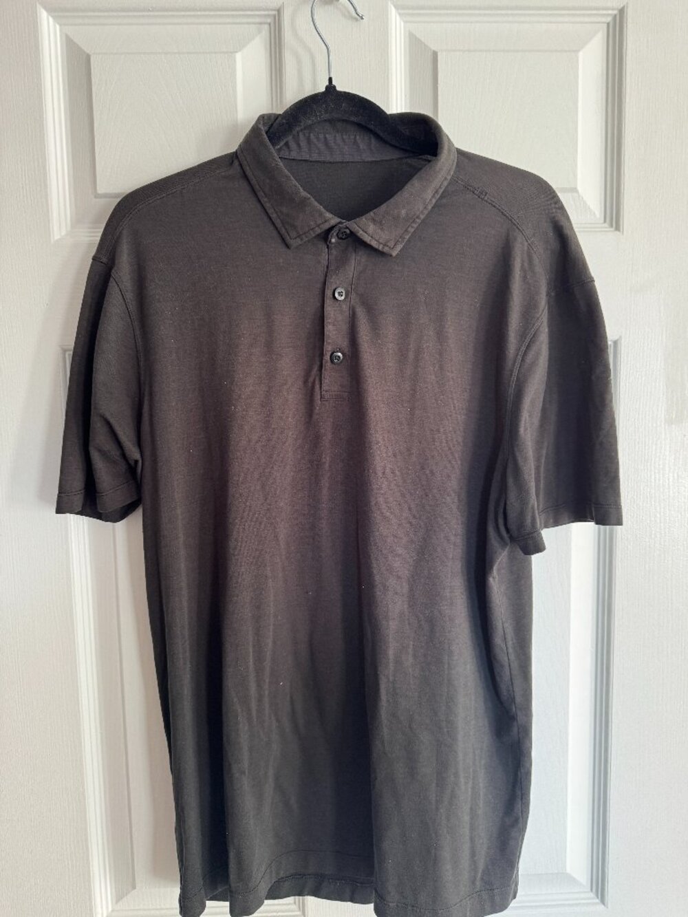 lululemon Black Short-Sleeve Polo Men’s L